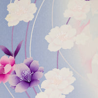 Vintage Kimono Silk Pocket Square - Blue / White