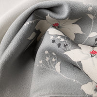 Vintage Kimono Silk Pocket Square - Grey