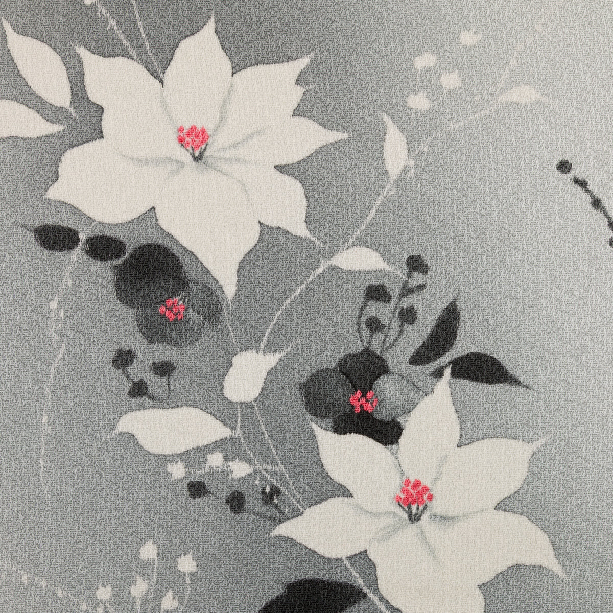 Vintage Kimono Silk Pocket Square - Grey