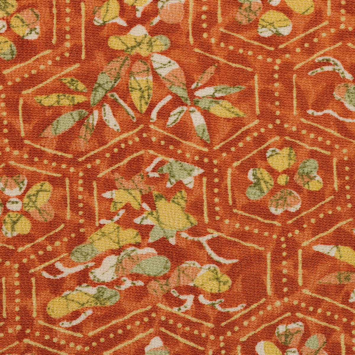 Vintage Kimono Silk Pocket Square - Rust