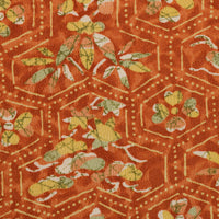 Vintage Kimono Silk Pocket Square - Rust