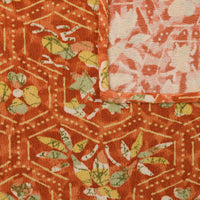 Vintage Kimono Silk Pocket Square - Rust