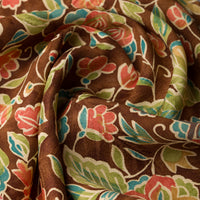 Vintage Kimono Silk Pocket Square - Brown