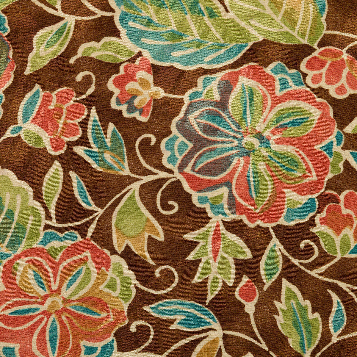 Vintage Kimono Silk Pocket Square - Brown