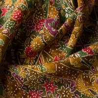 Vintage Kimono Silk Pocket Square - Gold
