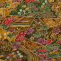 Vintage Kimono Silk Pocket Square - Gold