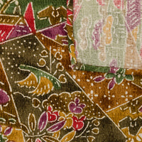 Vintage Kimono Silk Pocket Square - Gold