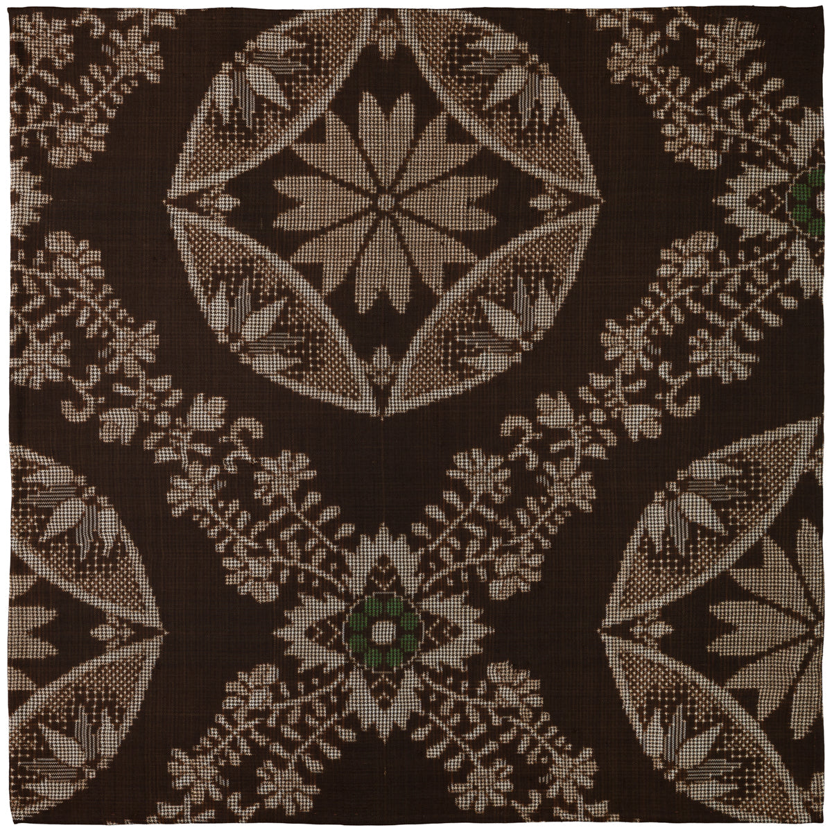 Vintage Kimono Silk Pocket Square - Chocolate