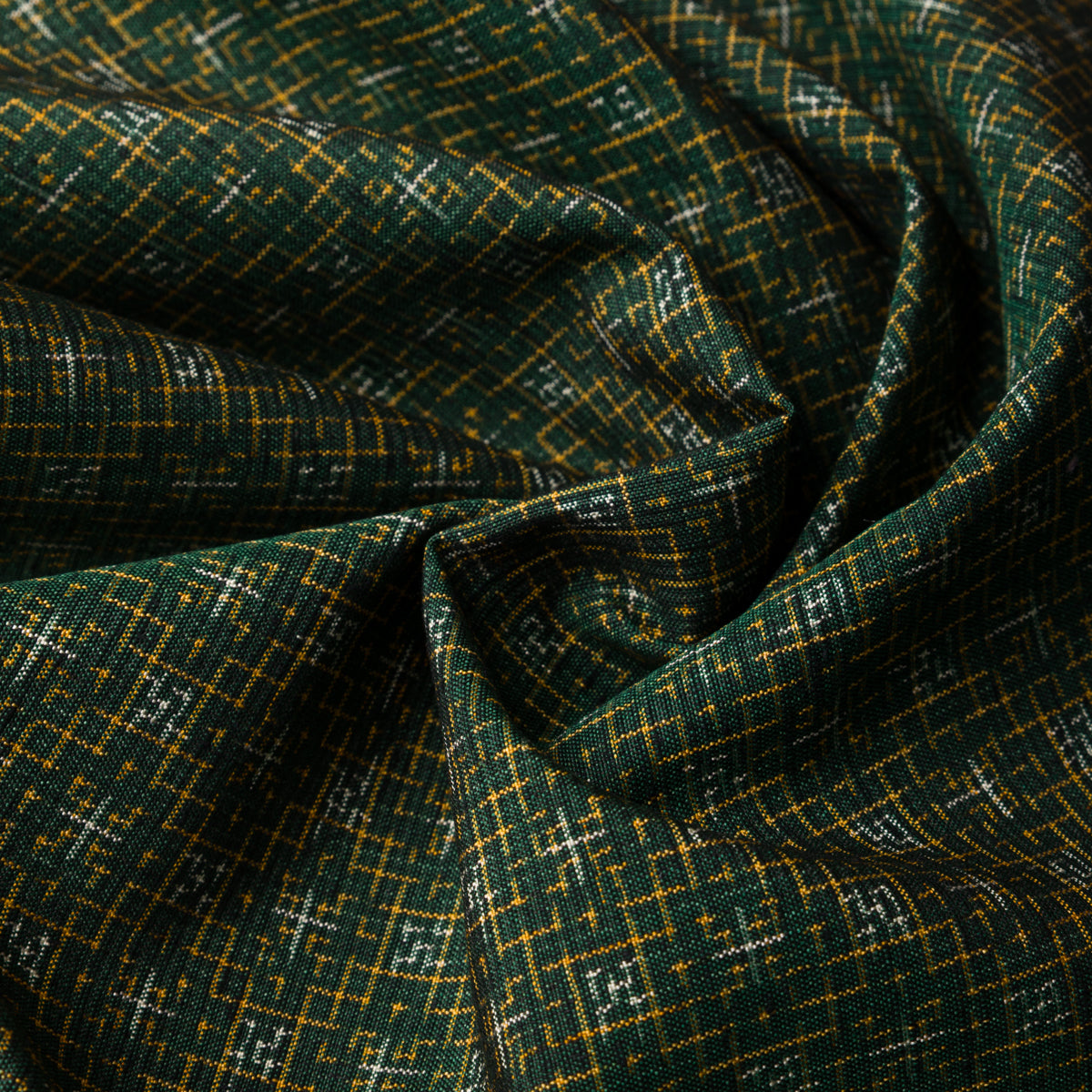 Vintage Kimono Silk Pocket Square - Green