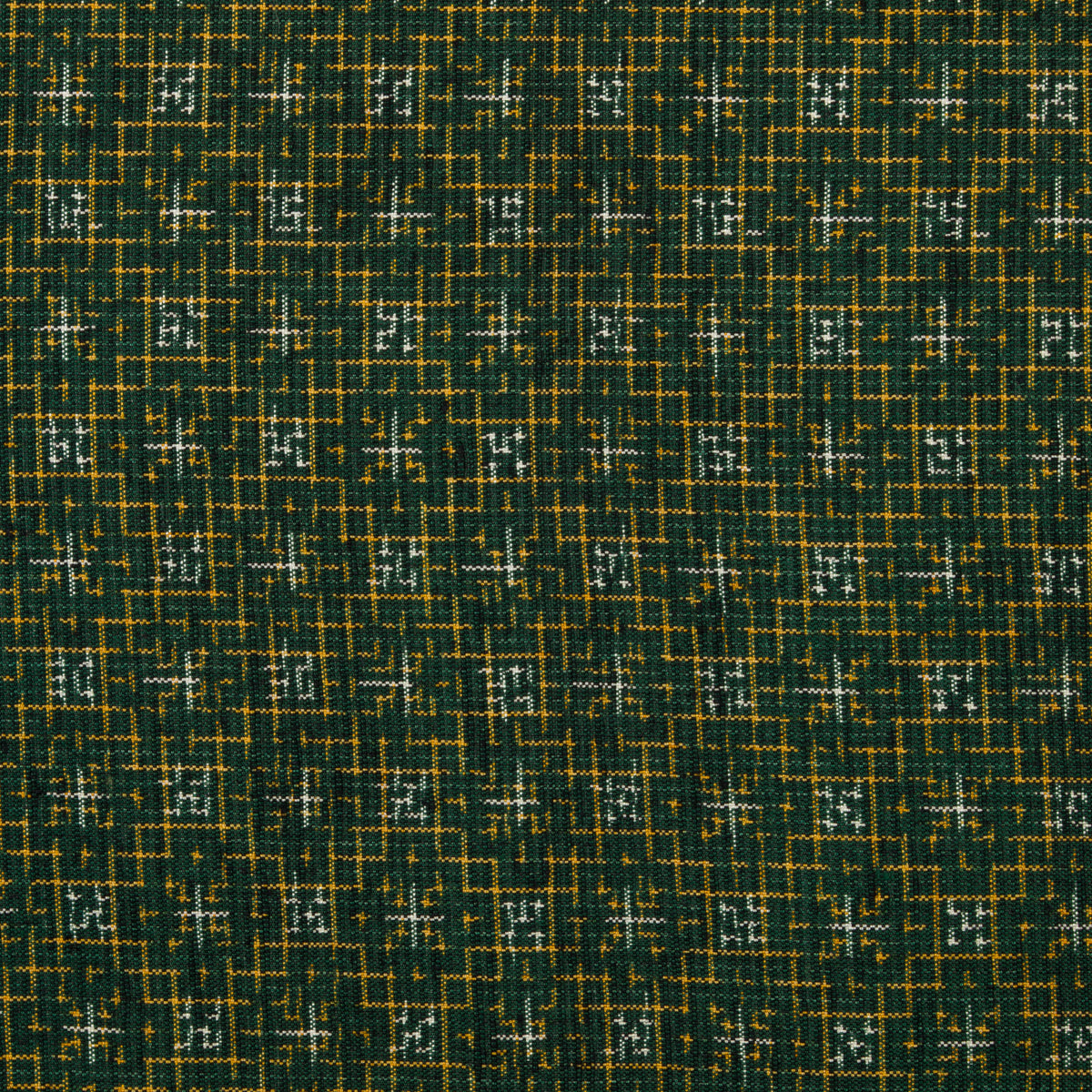 Vintage Kimono Silk Pocket Square - Green