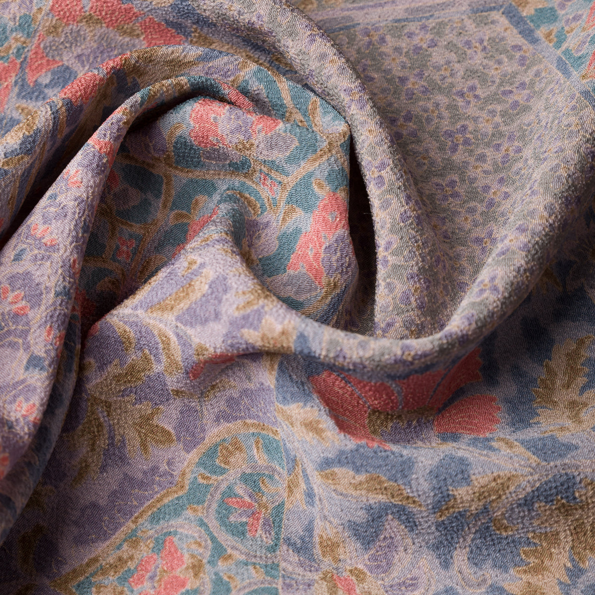 Vintage Kimono Silk Pocket Square - Lilac