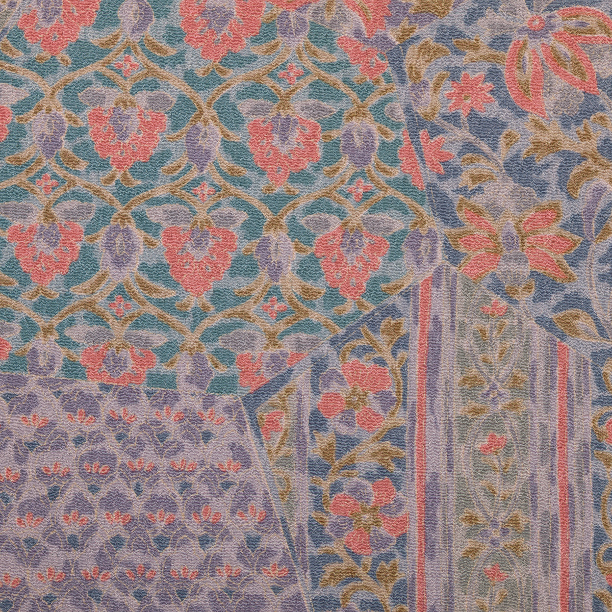Vintage Kimono Silk Pocket Square - Lilac