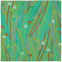 Vintage Kimono Silk Pocket Square - Green