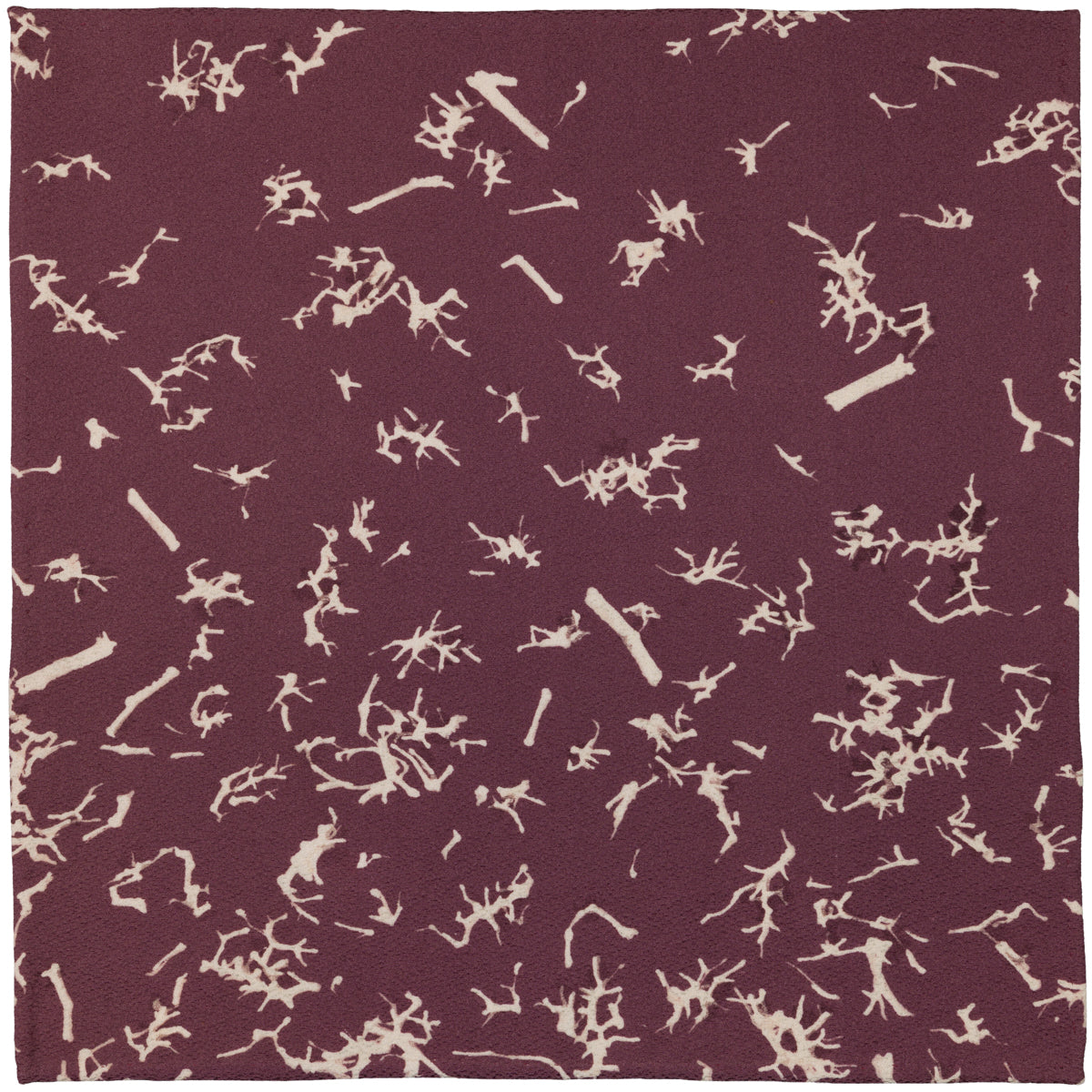 Vintage Kimono Silk Pocket Square - Eggplant
