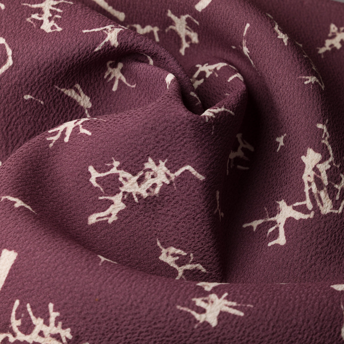 Vintage Kimono Silk Pocket Square - Eggplant