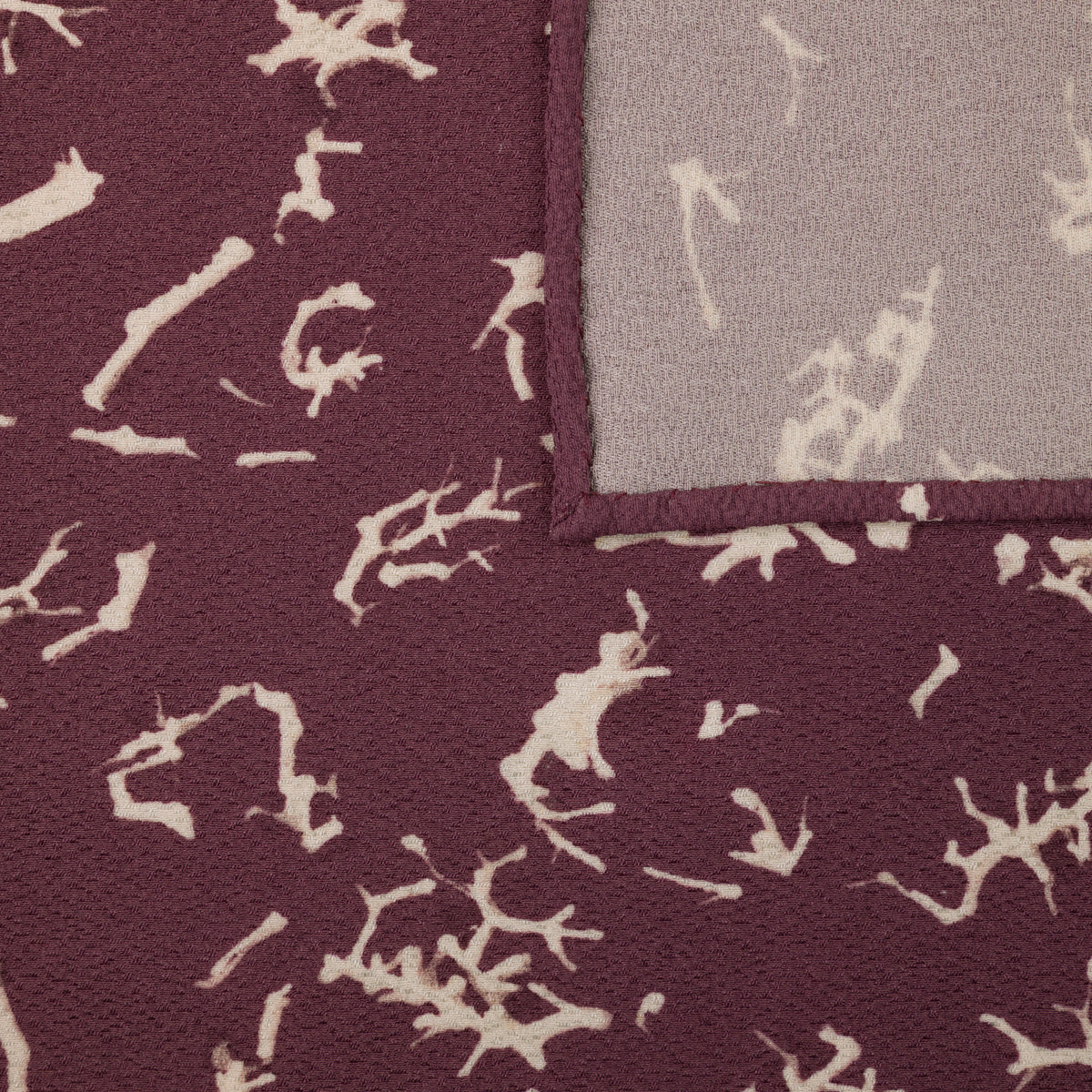 Vintage Kimono Silk Pocket Square - Eggplant