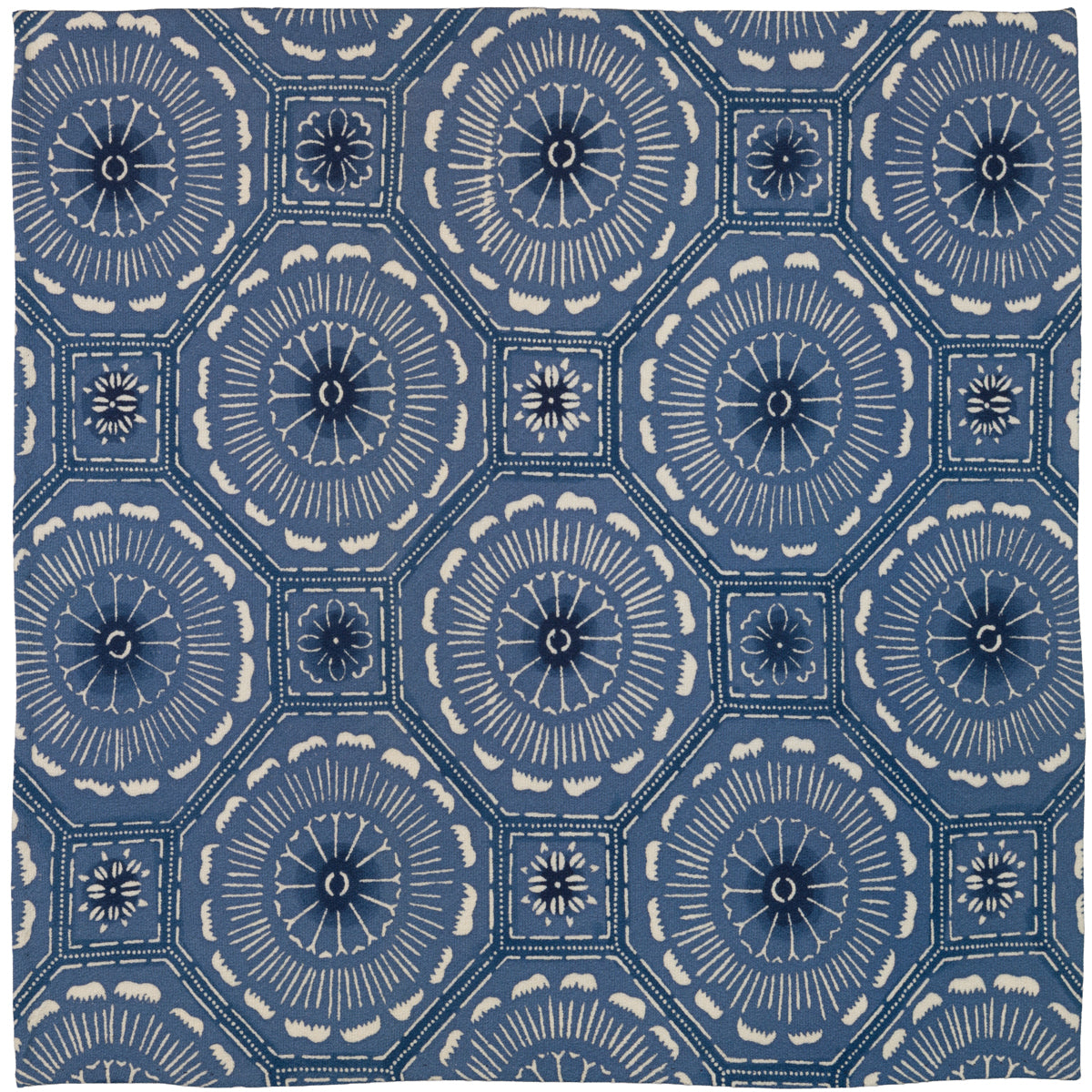 Vintage Kimono Silk Pocket Square - Navy