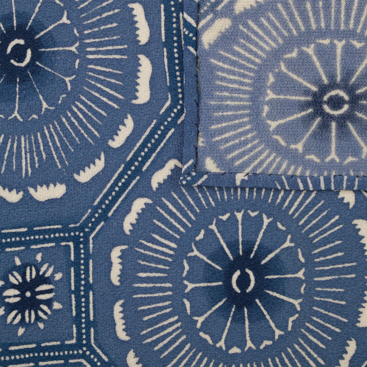 Vintage Kimono Silk Pocket Square - Navy