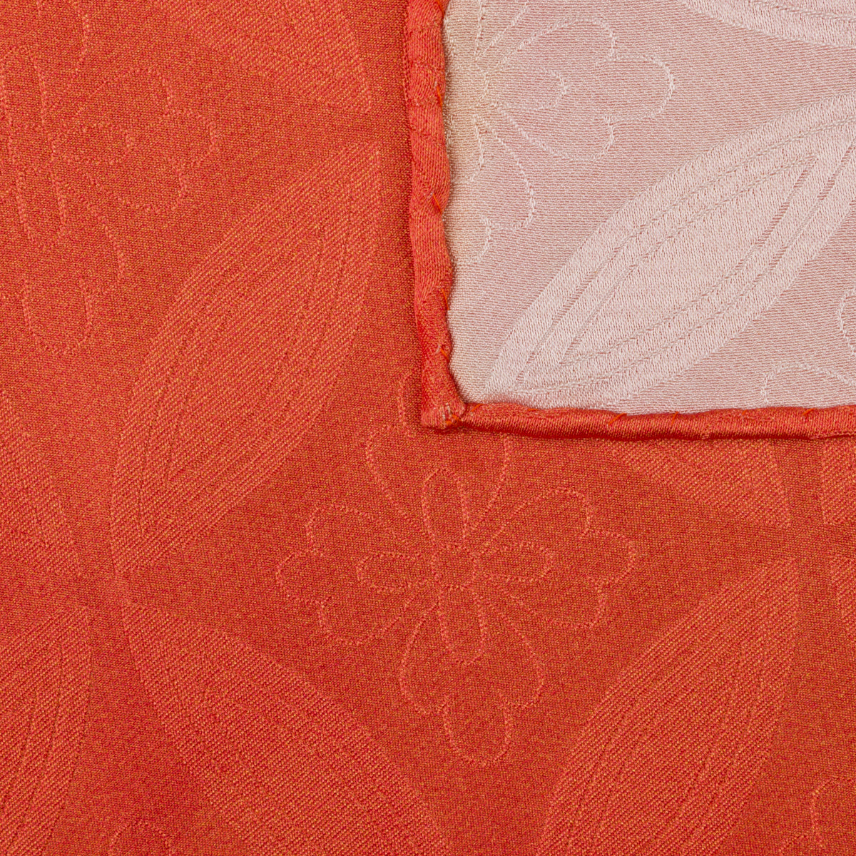 Vintage Kimono Silk Pocket Square - Peach