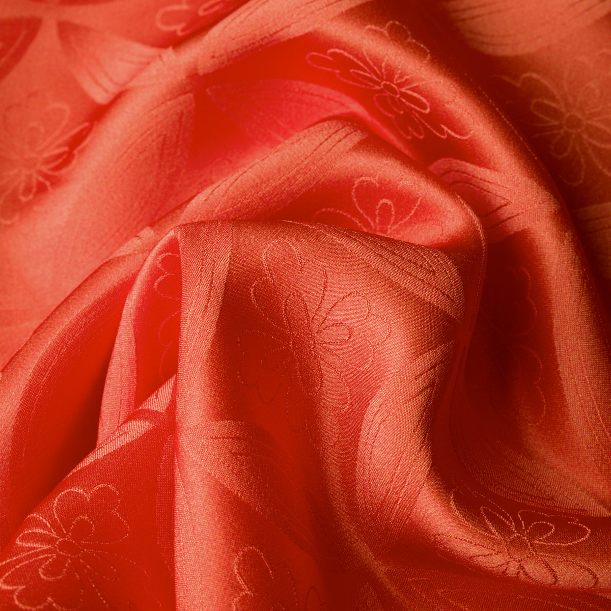 Vintage Kimono Silk Pocket Square - Peach