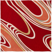 Vintage Kimono Silk Pocket Square - Red