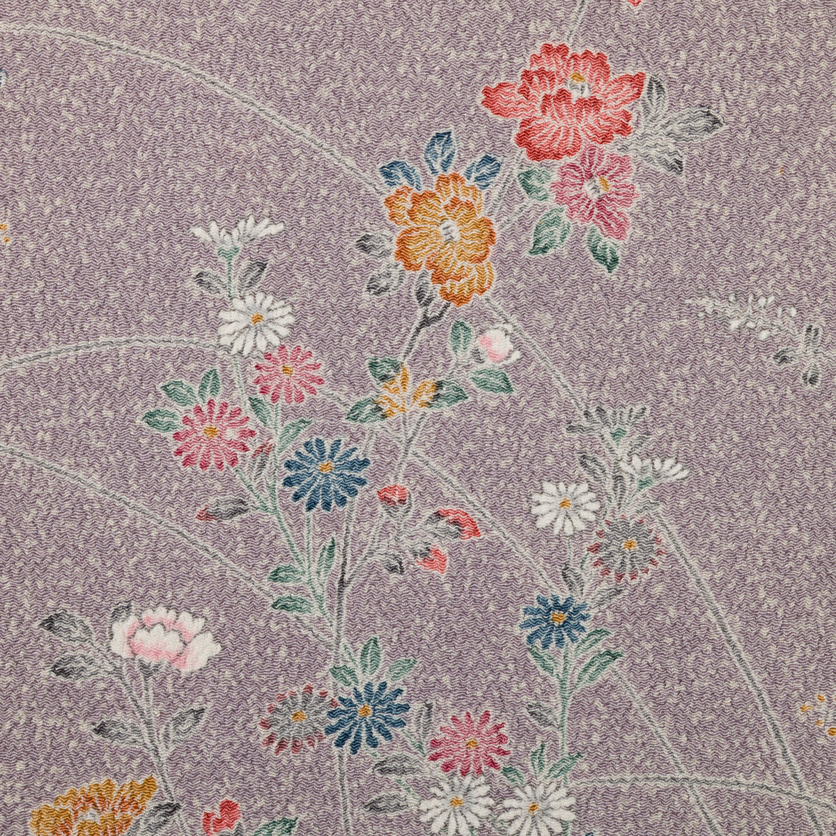 Vintage Kimono Silk Pocket Square - Lilac