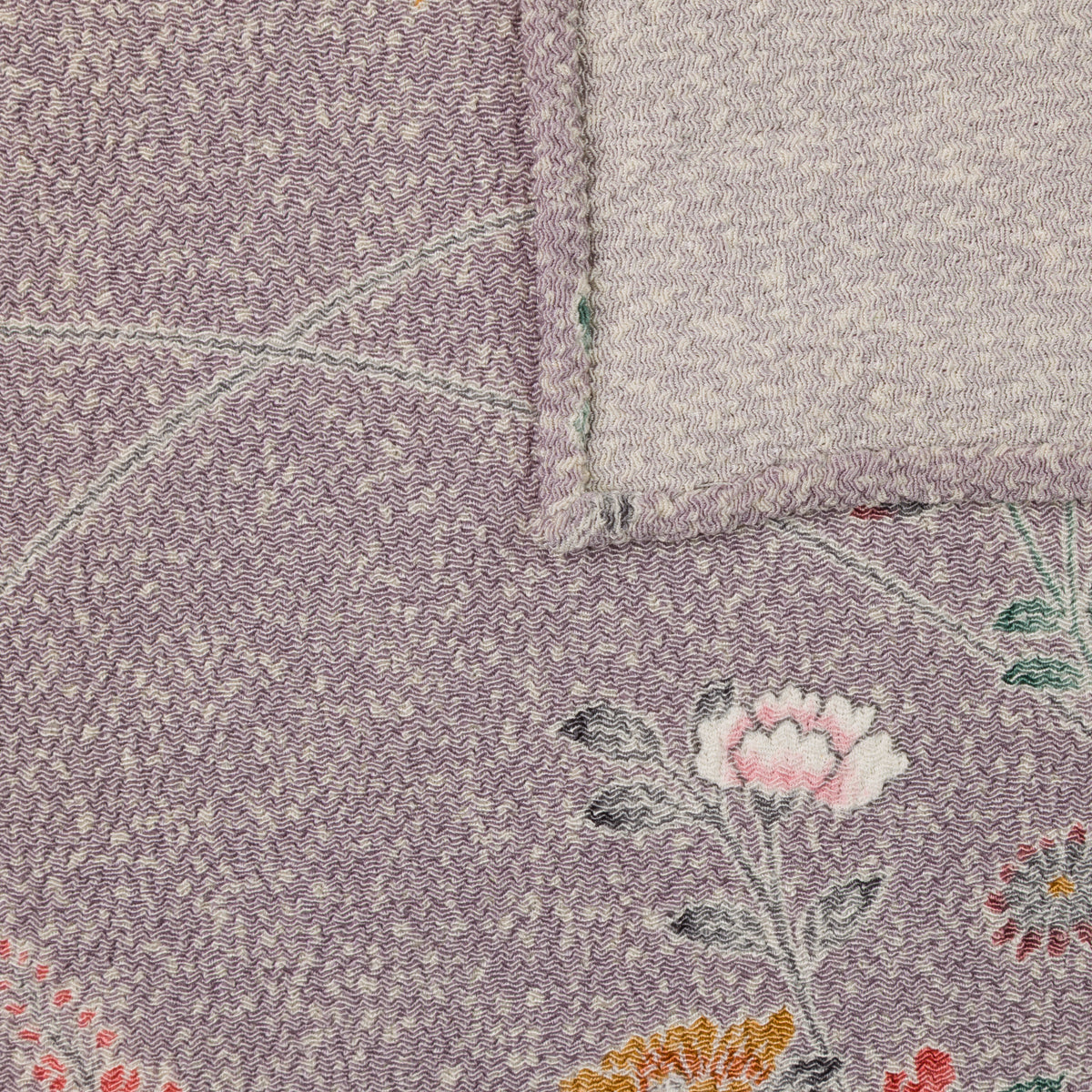 Vintage Kimono Silk Pocket Square - Lilac