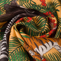 Animal Motif Wool / Silk Pocket Square - Melon - 40x40cm