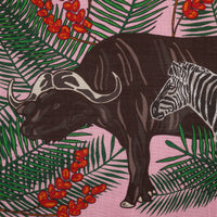 Animal Motif Wool / Silk Pocket Square - Pink - 40x40cm