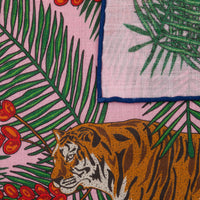 Animal Motif Wool / Silk Pocket Square - Pink - 40x40cm