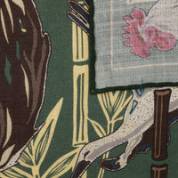Animal Motif Wool / Silk Pocket Square - Army - 40x40cm