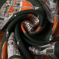 Duomo Motif Wool / Silk Pocket Square - Forest - 40x40cm