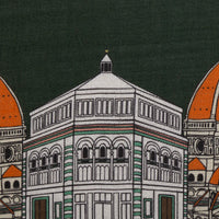 Duomo Motif Wool / Silk Pocket Square - Forest - 40x40cm