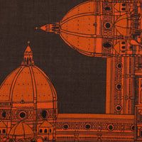 Duomo Motif Wool / Silk Pocket Square - Espresso - 40x40cm