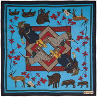 Japanese Hunter Wool / Silk Pocket Square - Sky - 40x40cm