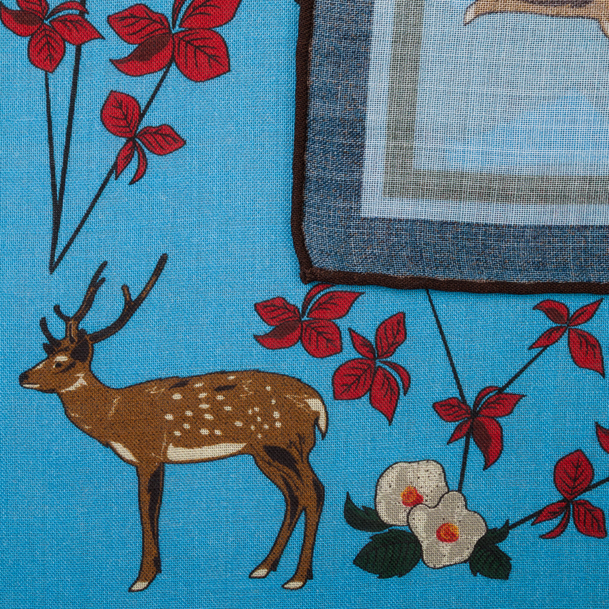 Japanese Hunter Wool / Silk Pocket Square - Sky - 40x40cm