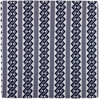 Vintage Kimono Cotton Pocket Square - White / Navy