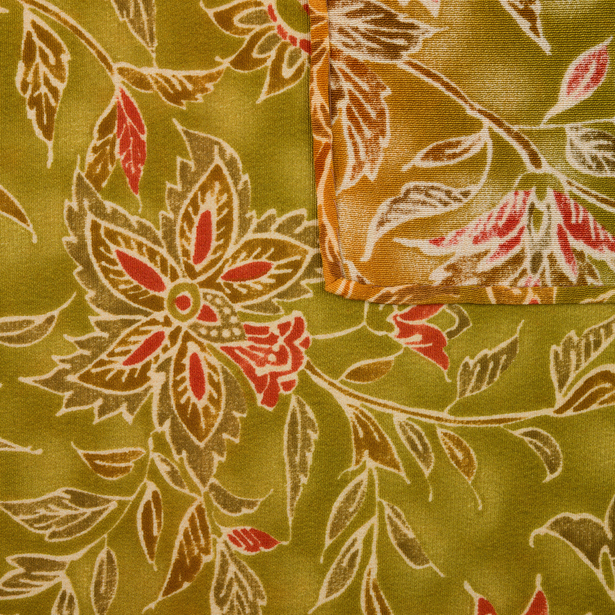 Vintage Kimono Silk Pocket Square - Bronze