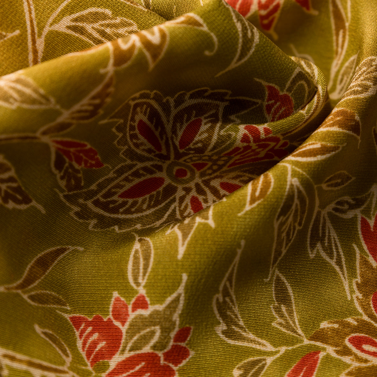 Vintage Kimono Silk Pocket Square - Bronze