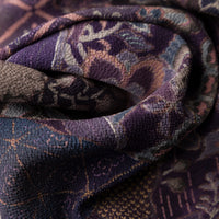 Vintage Kimono Silk Pocket Square - Eggplant