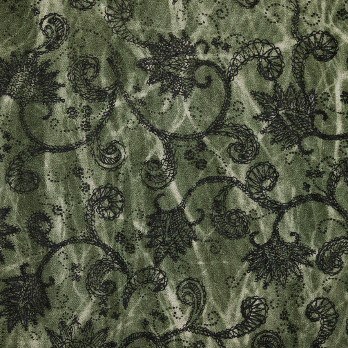 Vintage Kimono Silk Pocket Square - Forest