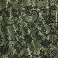 Vintage Kimono Silk Pocket Square - Forest
