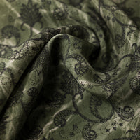Vintage Kimono Silk Pocket Square - Forest