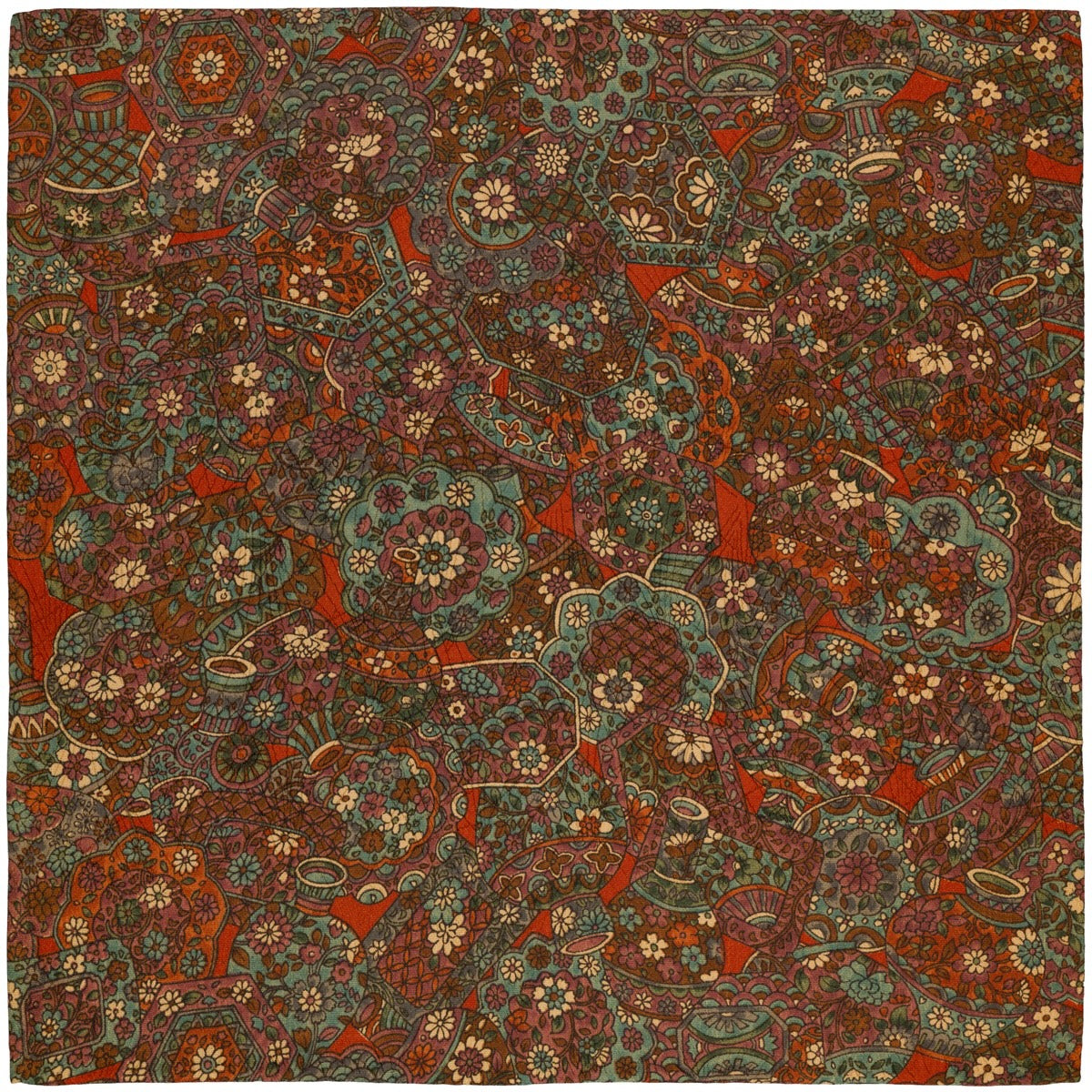 Vintage Kimono Silk Pocket Square - Multicolor