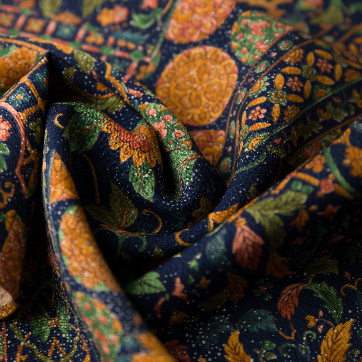 Vintage Kimono Silk Pocket Square - Navy