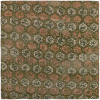 Vintage Kimono Silk Pocket Square - Olive