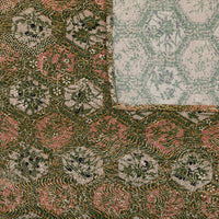 Vintage Kimono Silk Pocket Square - Olive
