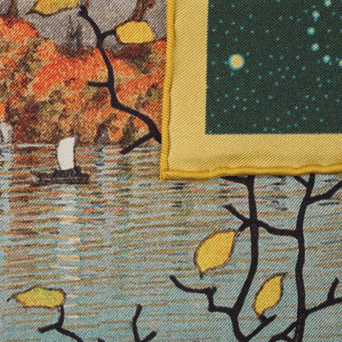 Ukiyo-e Silk Pocket Square - Towadako - 40x40cm