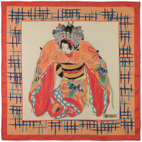 Ukiyo-e Silk Pocket Square - Hane no Kamuro - 40x40cm