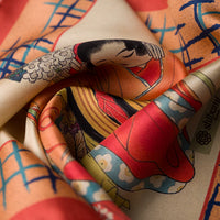Ukiyo-e Silk Pocket Square - Hane no Kamuro - 40x40cm